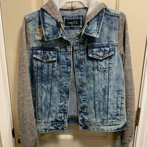 Denim hooded jacket